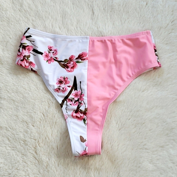 Pink Off Shoulder Ruffle Bandeau High Waist Bikini - Picture 10 of 11